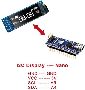I2C-Display 0,91 Zoll I2C-OLED-Anzeigemodul OLED-Bildschirm treiber DC 3,3 V ~ 5V für Arduino STM32 Esp32