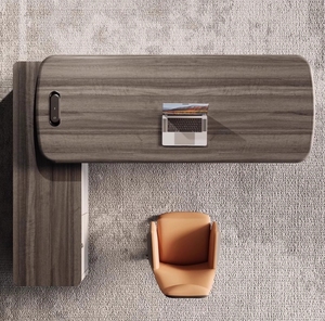 Sang trọng hiện đại Convertible MDF 1.8m l-hình dạng Chiều cao bàn có thể điều chỉnh với ngăn kéo bàn văn phòng - Product Image 6