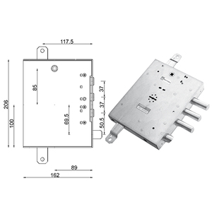 Optimal tura 89.R571.GS17 çift harita Optimal güvenlik için sol zırhlı kapı kilidi ön giriş - Product Image 1