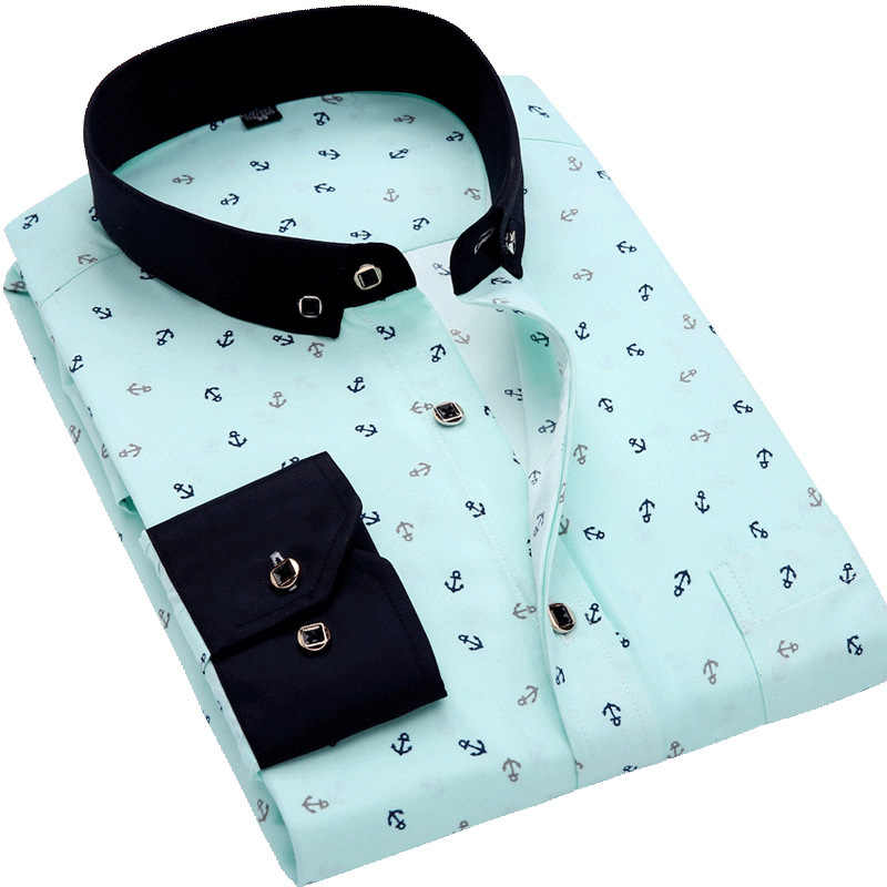 CY115 chemise imprimée à manches longues pour hommes