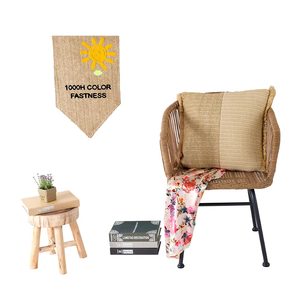 Nhà Máy Bán buôn đơn giản phong cách Linen ngoài trời gối đệm Raffia Patio handloom chắp vá Cushion Cover xách tay cho cắm trại - Product Image 1
