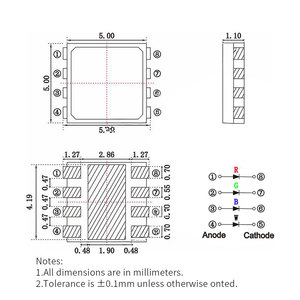 Высокая яркая 5050 RGB SMD светодиод 0,2 Вт 1,5 Вт 0,5 Вт 5050 RGB Smd светодиодный чип для освещения - Product Image 6