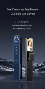 Suoboot A01-U2 Smart Life Video Intercom WiFi riconoscimento delle impronte digitali CNC intaglio in legno chiave Password per accesso citofono - Product Image 4