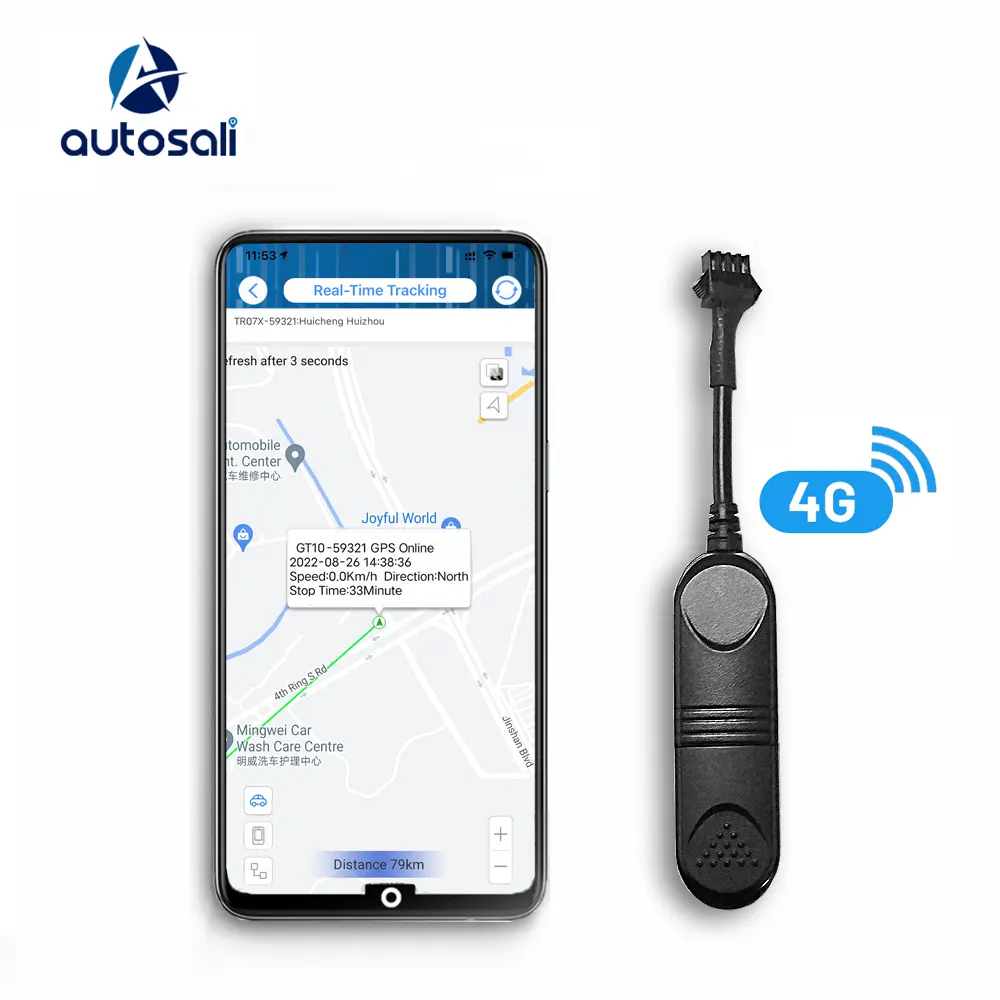อุปกรณ์ติดตาม GPS สำหรับรถยนต์, อุปกรณ์ติดตามทางไกลพร้อม GT08X แพลตฟอร์มฟรีเครือข่าย4G ติดตั้งง่าย