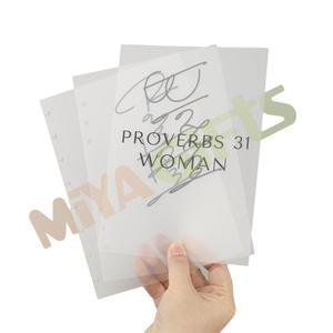 Cruscotto del diario del taccuino dell'agenda del pianificatore trasparente di plastica glassata stampa su ordinazione