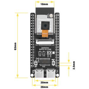 Honclay ESP32-S3-CAM ESP32-s3 Cam Development Board WROOM N16R8 Wifi B-luBluetooth Modul mit OV2640 Kamera - Product Image 3