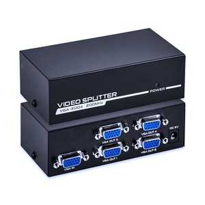 SYONG 4 puertos VGA Splitter PC pantalla Duplicat 1 PC a 4 monitores Video Splitter Box 200MHz Resolución 1920x1400 divisores de señal