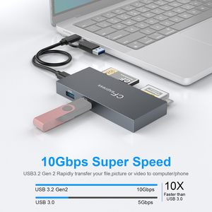 USB 3.2 Gen 2 CFexpress TypeB/CF/SD/TF/MS/XD/USB bellek kart okuyucu 6 in 1 çok kart okuyucu Hub 10Gbps Laptop için - Product Image 5