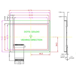 Schermo a matrice di punti grafici a 20 Pin 320 x240 S1d13700 Controller modulo Display Cog FSTN - Product Image 5