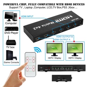 Xput HDMI Matrix 4K HDMI Matrix 4x2 HDMI Switch Splitter 4 in 2 Out mit Audio ausgang