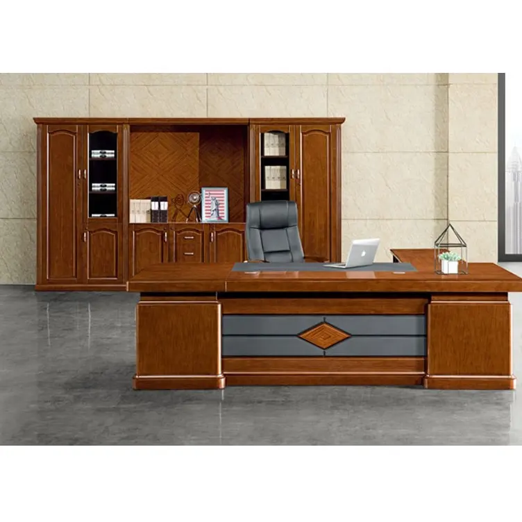 Antika ahşap ofis mobilyaları yüksek kaliteli ofis idareci masası