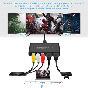 3 in <strong>1</strong> Out RCA to HDMI Converter <strong>Switcher</strong> Selector Supports 3D 4K for HDTV PS4/5 Game Consoles PC