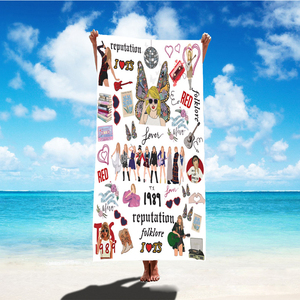 Özel baskılı Microfleece Taylor albümü plaj havlusu için 2023-2024 tur Taylor Inspired plaj havlusu kulak turları Swiftie hediyeler Merch - Product Image 6