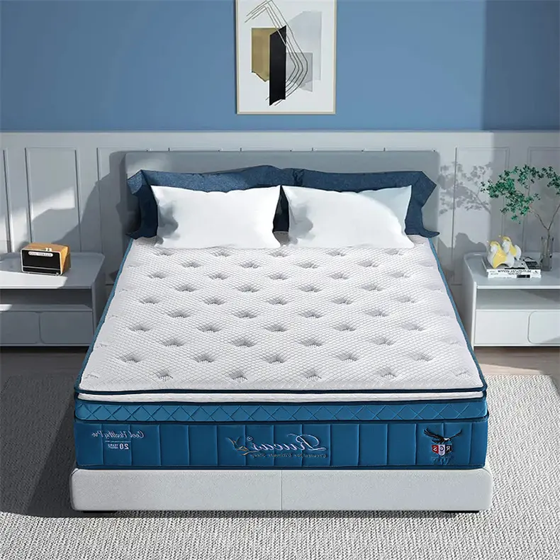 Colchón de espuma viscoelástica de alta densidad con refrigeración doble Queen King al mejor precio enrollable en una caja para juego de cama