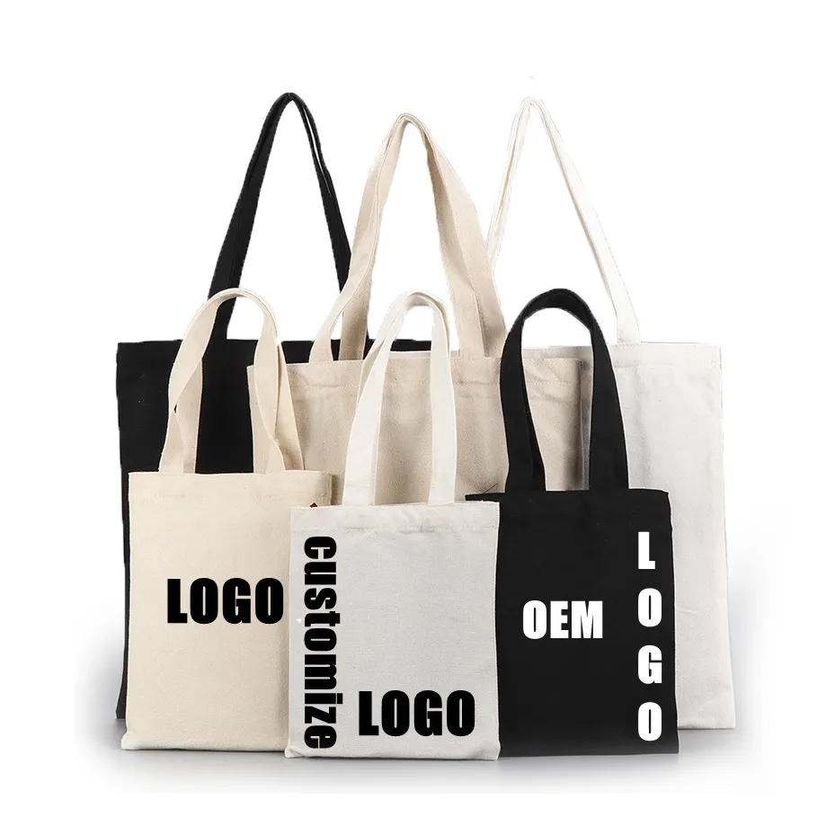 Bolsa de mano de algodón y lona para compras, bolsa de mano con logotipo personalizado ecológico, a precio de fábrica
