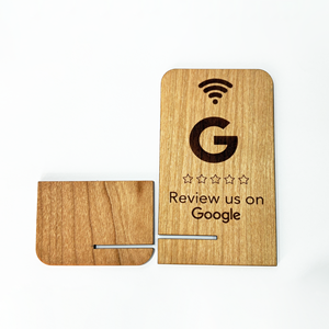 Tùy chỉnh bằng gỗ với mã QR NFC tấm Google xem xét NFC đứng - Product Image 5