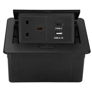 Fabrika 2xusb gizli 5v 2.1a usb-c şarj pop up masaüstü soketi ile gizli tezgah güç çıkışları 3 yolları satıyor - Product Image 5