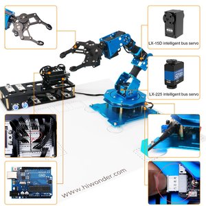 Braccio robotico Hiwonder xArmUno con Kit sensore di sviluppo secondario Arrduino attrezzatura per l'istruzione a vapore