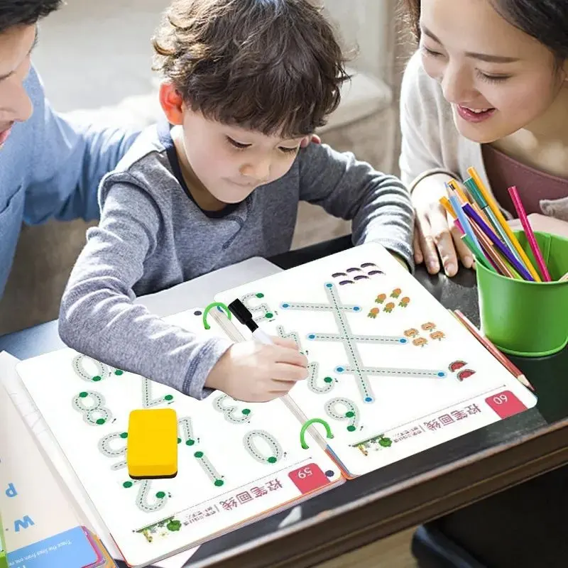 Enfants exercice Montessori éducation précoce jouet stylo contrôle formation Alphabet numéro réutilisable enfants matériel d'apprentissage