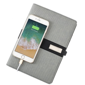 Pianificatore logo personalizzato MOQ basso con agenda powerbank con calcolatrice caricabatterie wireless smart notebook in pelle - Product Image 3