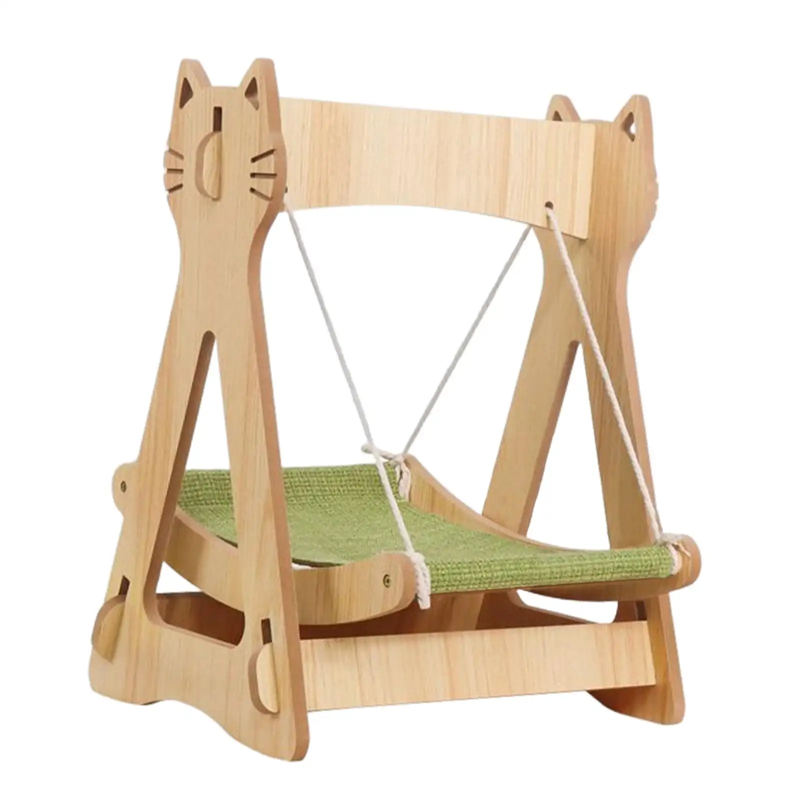 卸売猫ハンモック猫ベッド耐久性のある木製フレームペットハンギングスイング高架ペットベッド猫椅子屋内ペット面白い