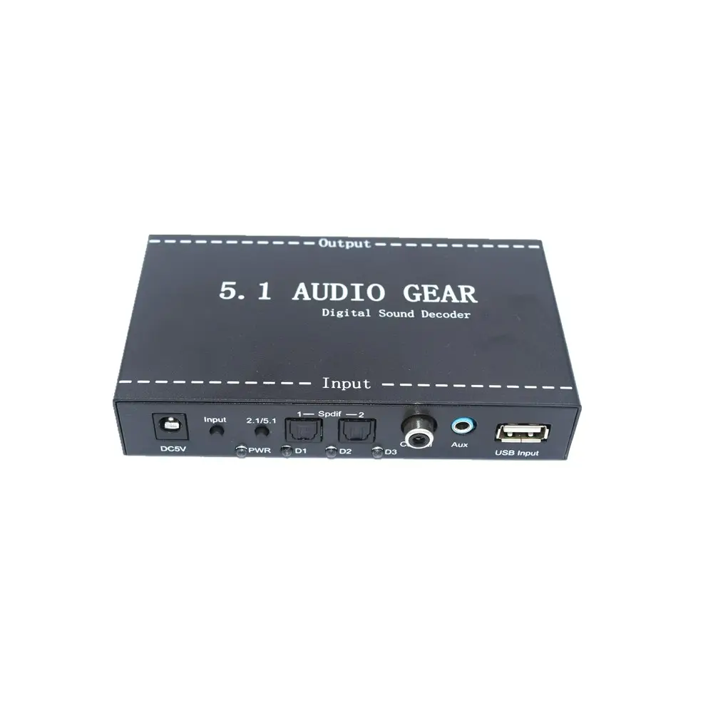 Decodificador de áudio digital multicanal, decodificador de áudio digital spdif suporte coaxial dts/ac3/áudio óptico conversor 5.1
