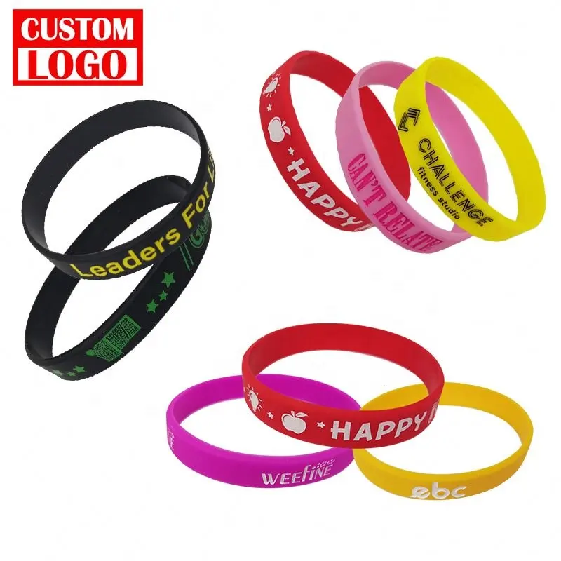 Siliconen Polsbandjes Custom Logo Pvc Rubber Armband Custom Siliconen Polsband