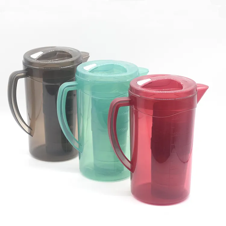 Nueva llegada Drinkware Plástico transparente 1.5L 2L 5PCs Jarra de agua fría de plástico Juego de jarra con 4 tazas