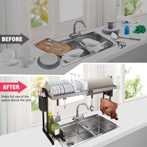 2-layer <strong>S</strong>-shaped Metal <strong>Dish</strong> <strong>Racks</strong> for Kitchen <strong>Dish</strong> Drying Drainer Tableware Drying <strong>Rack</strong> <strong>Dish</strong> <strong>Rack</strong> Multi-functional