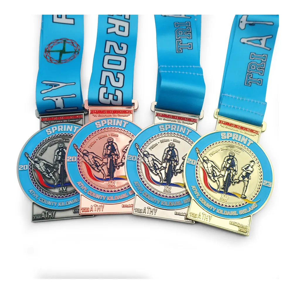 Barato zinco liga synchrone natação troféus e medalhas prêmio personalizado natação maratona ouro esportes medalha para estudantes