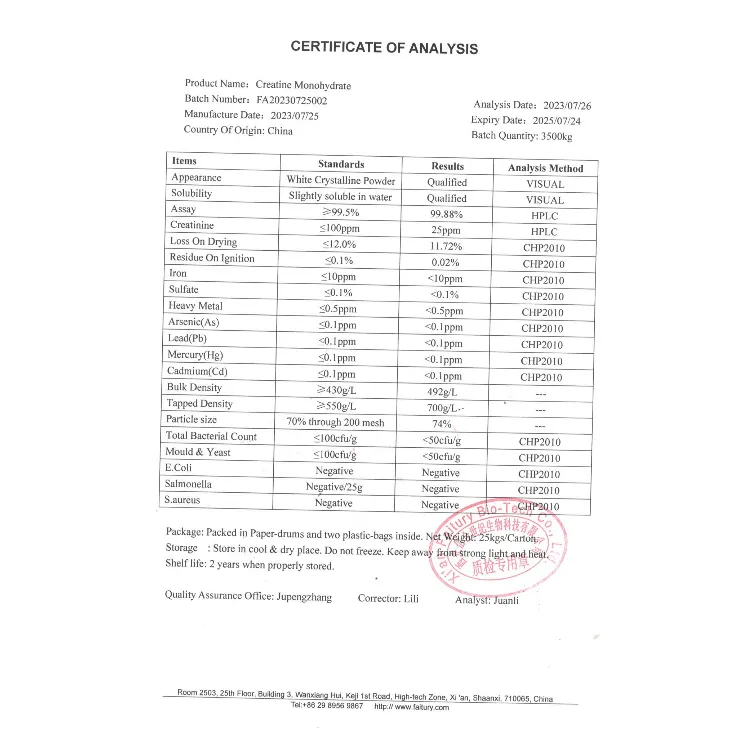 Faitury, Etiqueta Privada, preentrenamiento, polvo de creatina pura sin sabor, polvo de Monohidrato de Creatina micronizada