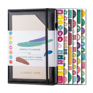 Organizer Custom A5 Hard Cover Sewing Binding <strong>Notebook</strong> Planner Without <strong>Date</strong> Weekly Journal Diary <strong>with</strong> Bookmark - Product Image 4