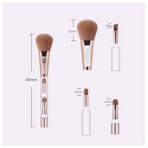 Toptan 3 1 çok fonksiyonlu göz farı vakfı toz yüz taşınabilir seyahat özel 4 1 makyaj fırçalar - Product Image 5