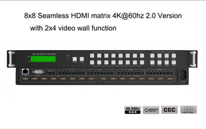 Matriz HDMI 8X8 4K HDBaset 8in 8out 4:4:4 HDMI2.0 Interruptor de matriz sobre Matriz HDBaseT