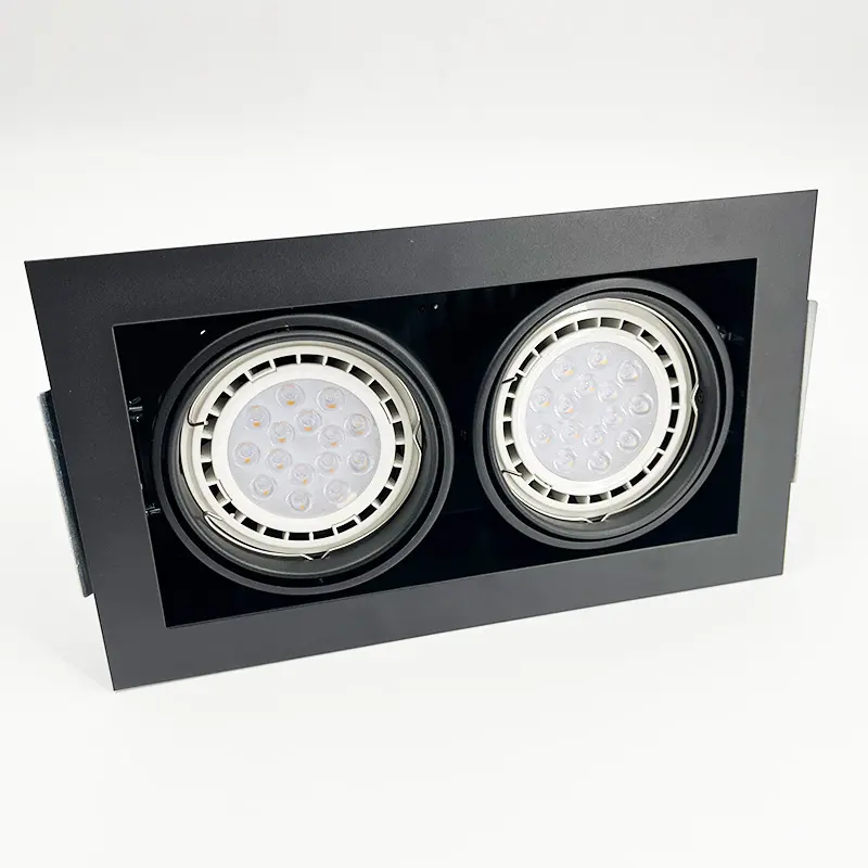 Hot Sale 2024 Led Anti-Glare Led Spotlight Armatuur Aluminium Ronde Vierkante Ingebouwde Led Downlight Twee Kop