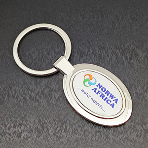 Fábrica al por mayor personalizado nombre de la empresa logotipo llavero diseñador impresión epoxi forma simple llavero aleación de zinc llaveros de metal - Product Image 3