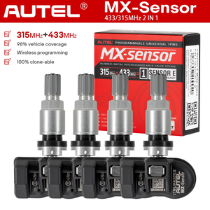 4 Stück Autel MX-Sensor 315MHz 433MHz 2 in 1 Universal Programmier barer TPMS-Sensor Metall gummi - Product Image 4