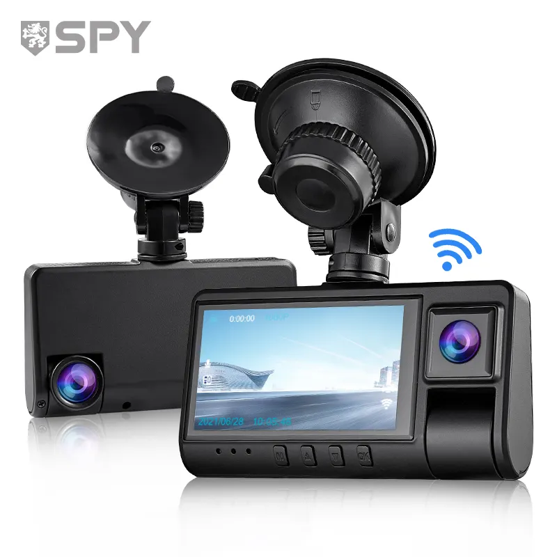 SPY-mini cámara de salpicadero con lente dual para coche, 1080p, 4 ", hd, dvr, 2k