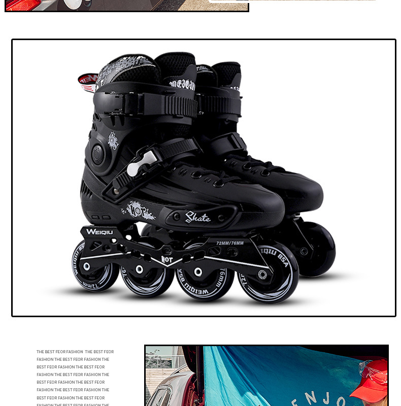 Black roller skates