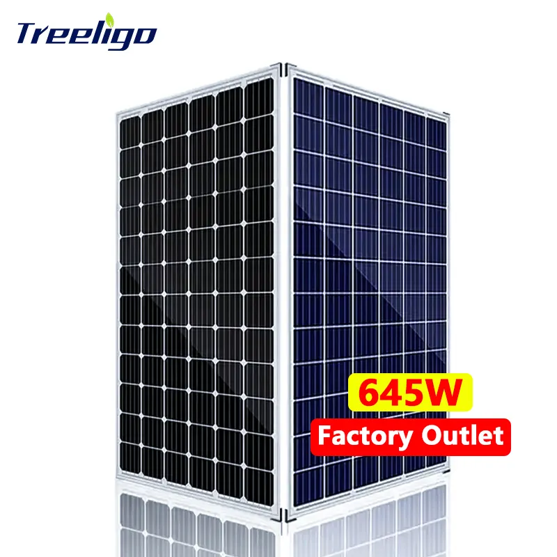 Panel surya kualitas tinggi panel surya 645watt 500watt mono on off grid sistem surya untuk berkemah