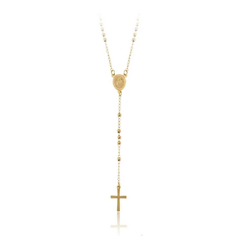 Xuping jóias Religiosas A00632832 Luxury Collection 24k Banhado A Ouro de Aço Inoxidável Colar Do Rosário