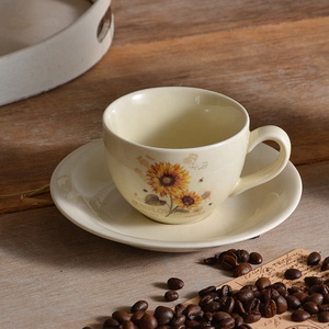 现代风格花卉定制图案陶瓷咖啡具批发茶壶杯套装4pcs - Product Image 5