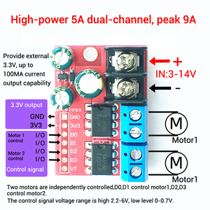 WUZHI ZK-5AD 5A Dual <strong>DC</strong> <strong>Motor</strong> Drive Module With Remote <strong>Control</strong> for Forward and Reverse <strong>PWM</strong> <strong>Speed</strong> Regulation Remote <strong>Control</strong>