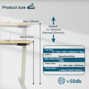 Mesa de altura ajustable eléctrica de carga de 100KG, escritorio de pie para sentarse, marco de mesa eléctrico de pie con motor dual - Product Image 3