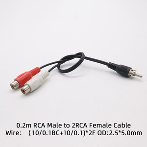 0.6 Inch RCA Male to <strong>2</strong> RCA Female <strong>Port</strong> Audio Adapter Y Splitter Audio Cable with 3.5mm - Product Image 4