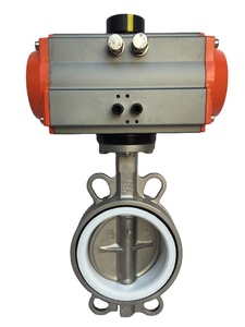 DN100 PN16ตัวกระตุ้นนิวเมติกดำเนินการผงไหลควบคุมวาล์วผีเสื้อ - Product Image 6