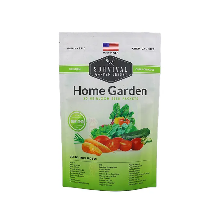 High quality grass 3 side seal vegetable and fruit agricultural seed packaging bag