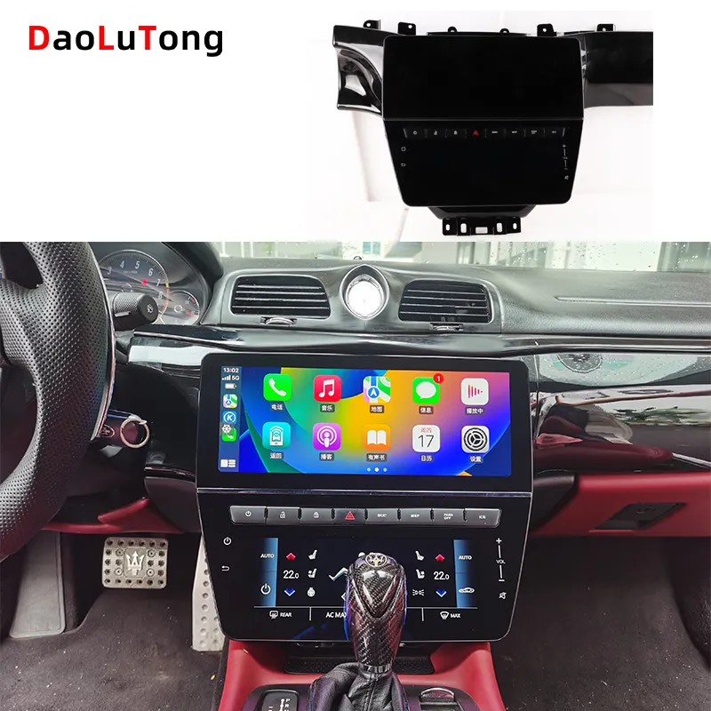 Panel hitam 8G + 128G 12.3 "Android Radio mobil pemutar Dvd 8.8" AC layar kondisi udara layar untuk Maserati Gt Granturismo 2007-2