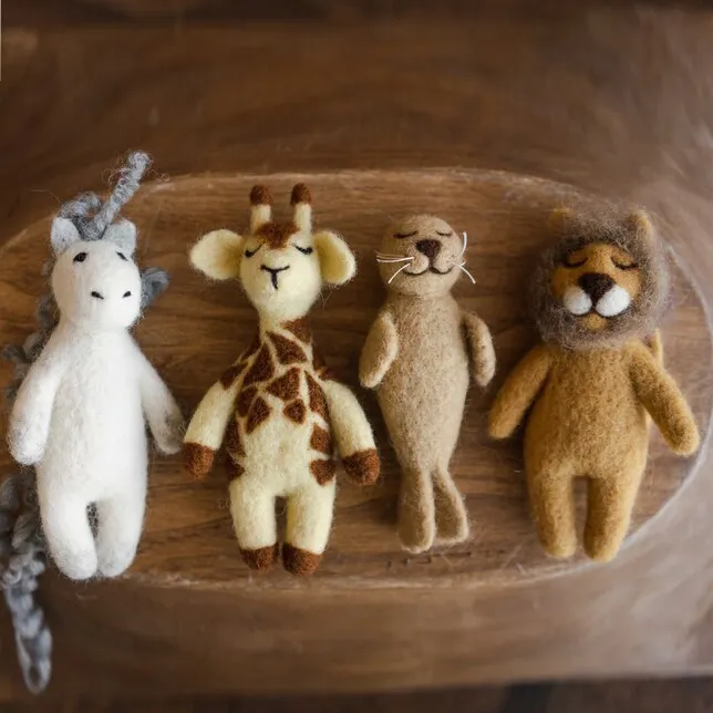 Juguete de animales de fieltro para niños recién nacidos, León, jirafa, caballo