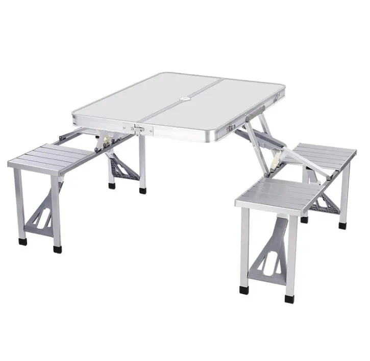 Açık masa ve dış mekan mobilyası genel kullanım alüminyum katlanır piknik masası sandalye